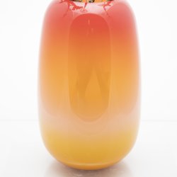 Aftenr�de-vase fra Glas